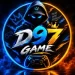 D97 Game logo with glowing neon blue and orange text over a dark background